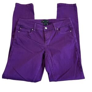 White House Black Market Purple Slim Leg Pants Size 6R
